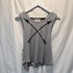 PPLA Gray Muscle Tee with Black Arrow Design - Size Medium